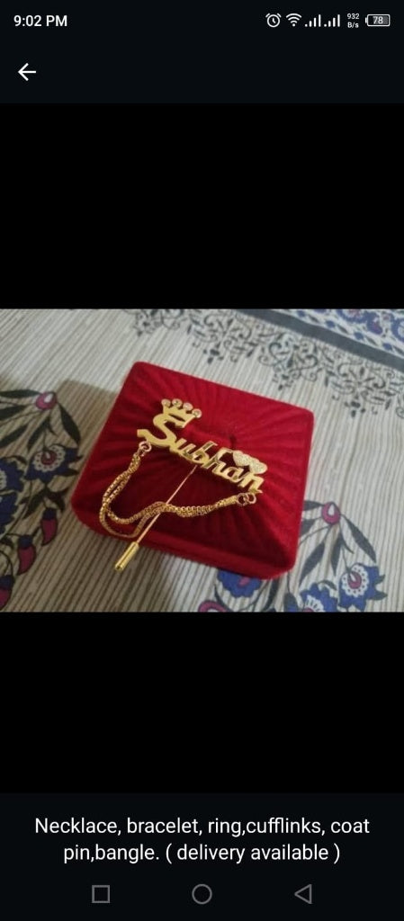 Custmized Jewelry Nackles, Cout Brouch, Kafling (Delivery Available)